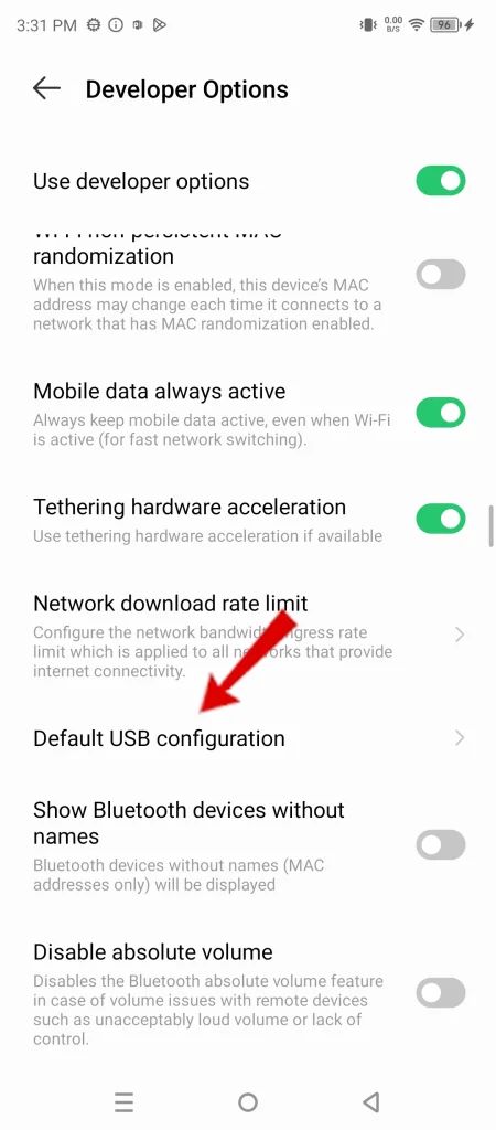 infinix note 30 5g change default usb configuration 3