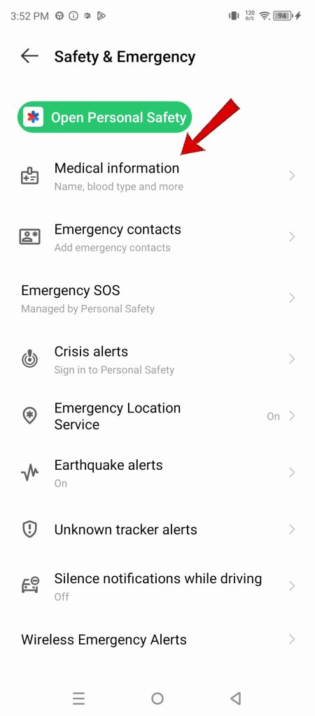 add emergency information infinix note 30 5g 1